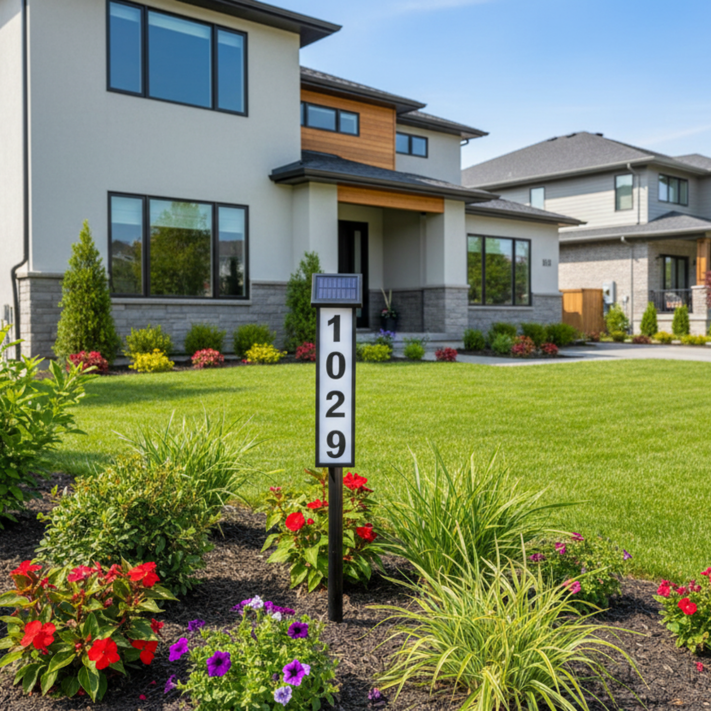 1pc Lighting House Number Light, Solar Address Sign Light With Stake,Solar Powered LED Lighting Address Sign For Houses And Home